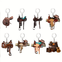 Saddle Car Key Chain Pendant Decoration Women Acrylic Key Chain Ornament