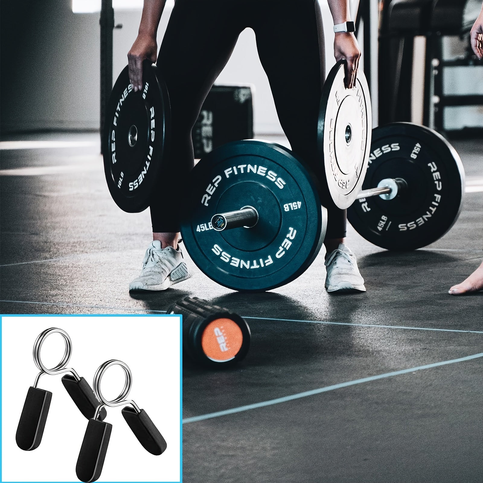 Barbell Clamps Spring Barbell Lock Dumbbell Bar Clip 2pcs