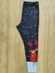  Elk Print High Stretch Skinny Leggings