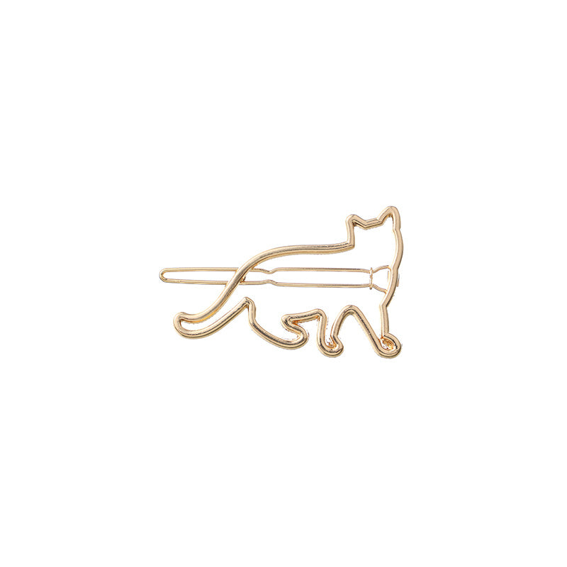 Kitten Cat Hair Clips Golden Silver Hair Barrette Jewelry Hairpins Accessories