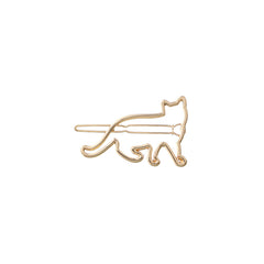 Kitten Cat Hair Clips Golden Silver Hair Barrette Jewelry Hairpins Accessories
