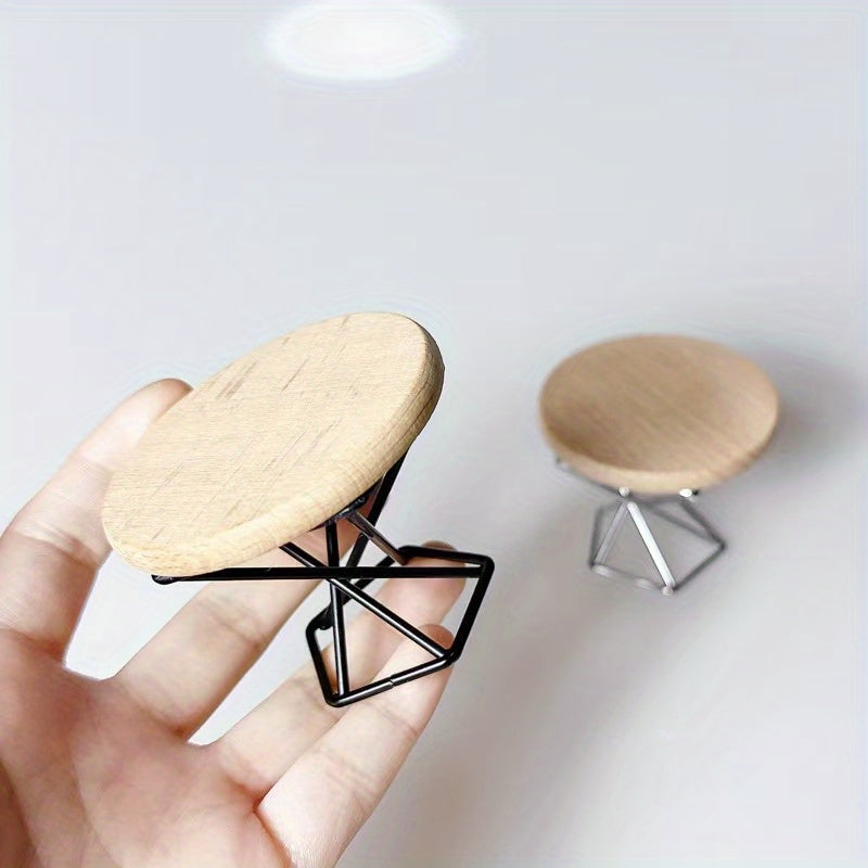 Mini Round Wooden Tables Dollhouse Accessories for Crafts DIY Projects