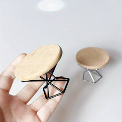 Mini Round Wooden Tables Dollhouse Accessories for Crafts DIY Projects