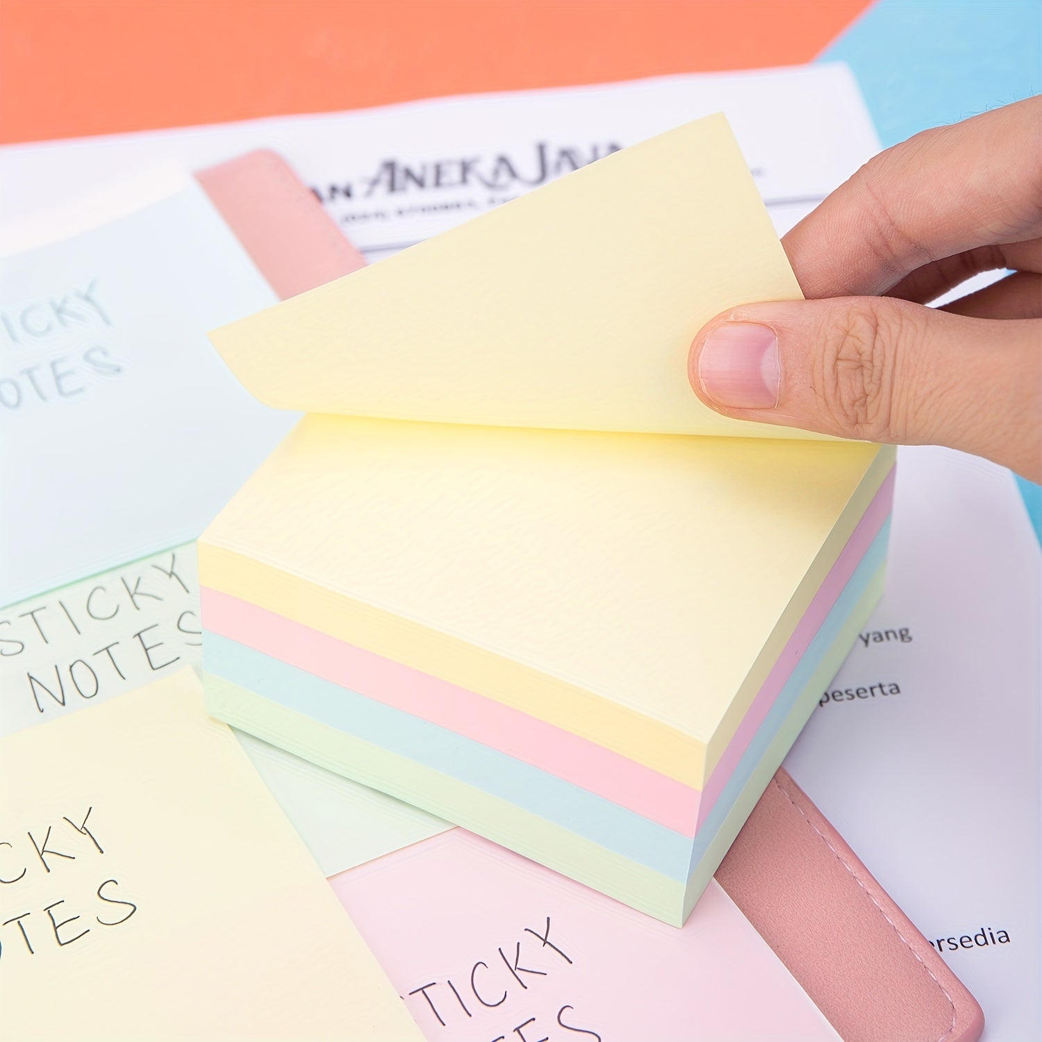 400 Sticky Notes, Bright Colors, Self-Stick Pads for Home Office