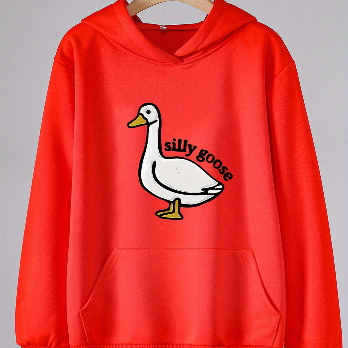 Duck Print Hoodie Girls Hooded Pullover with Pocket
