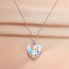 Puppy Crystal Pendant Necklace for Women Girls Children