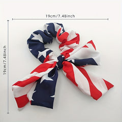 American Flag Scrunchies Rabbit Ears Hair Tie Ponytail Holder