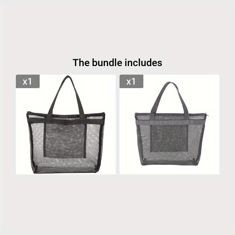 Quick Dry Mesh Shower Bag with Zipper and Inner Pouch
