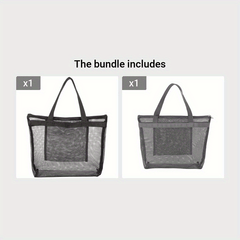 Quick Dry Mesh Shower Bag with Zipper and Inner Pouch