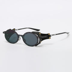 Vintage Oval Glasses Steampunk Lens Sun Glasses Women Unisex Eyeglasses