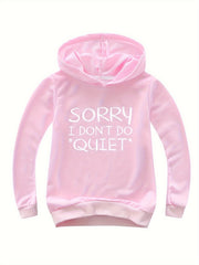 Print Hooded Sweatshirt Comfy Pullover Girls Sports