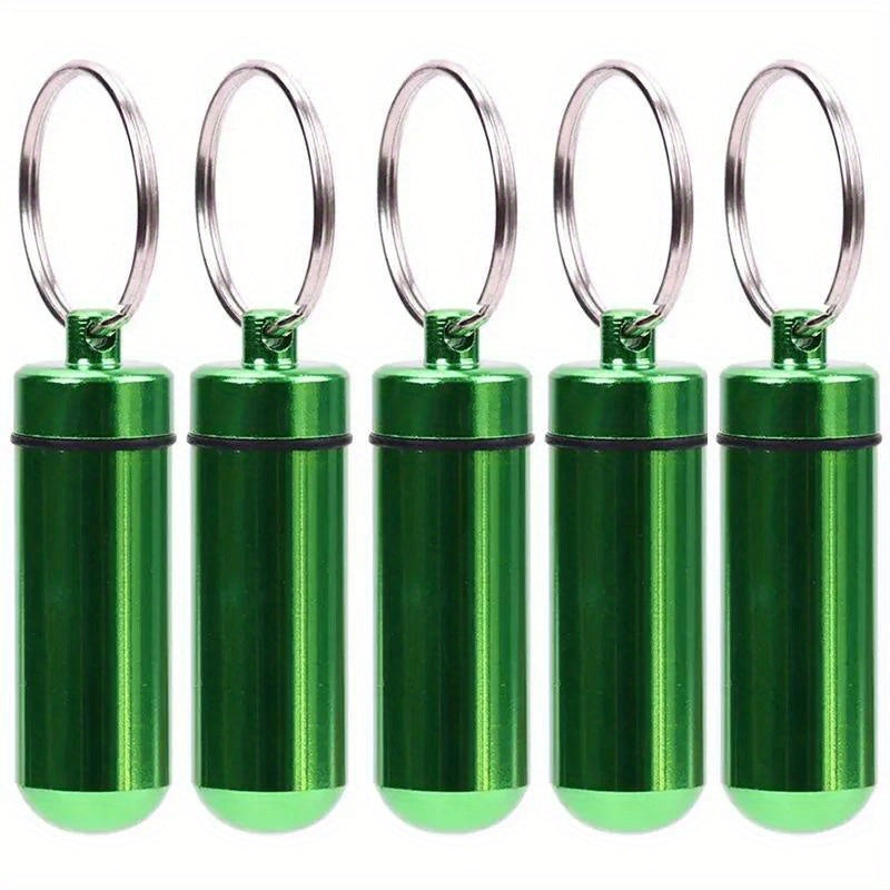 Mini Waterproof Aluminum Pill Box Medicine Case Container Bottle Holder Keychain