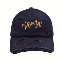Mama Embroidery Ripped Baseball Cap Dad Hats Lightweight Sun Hat
