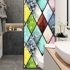 Colored Rhombus Crescent Glass Window Film