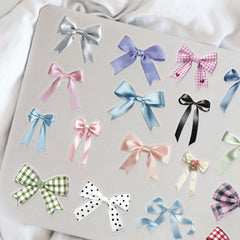 50pcs Transparent Bow Stickers Water Reusable PET Assorted Colors DIY Journal