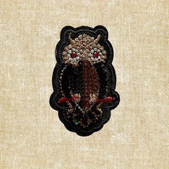 Dark Department Owl Iron-on Embroidery Fabric Stickers - DIY Decoration