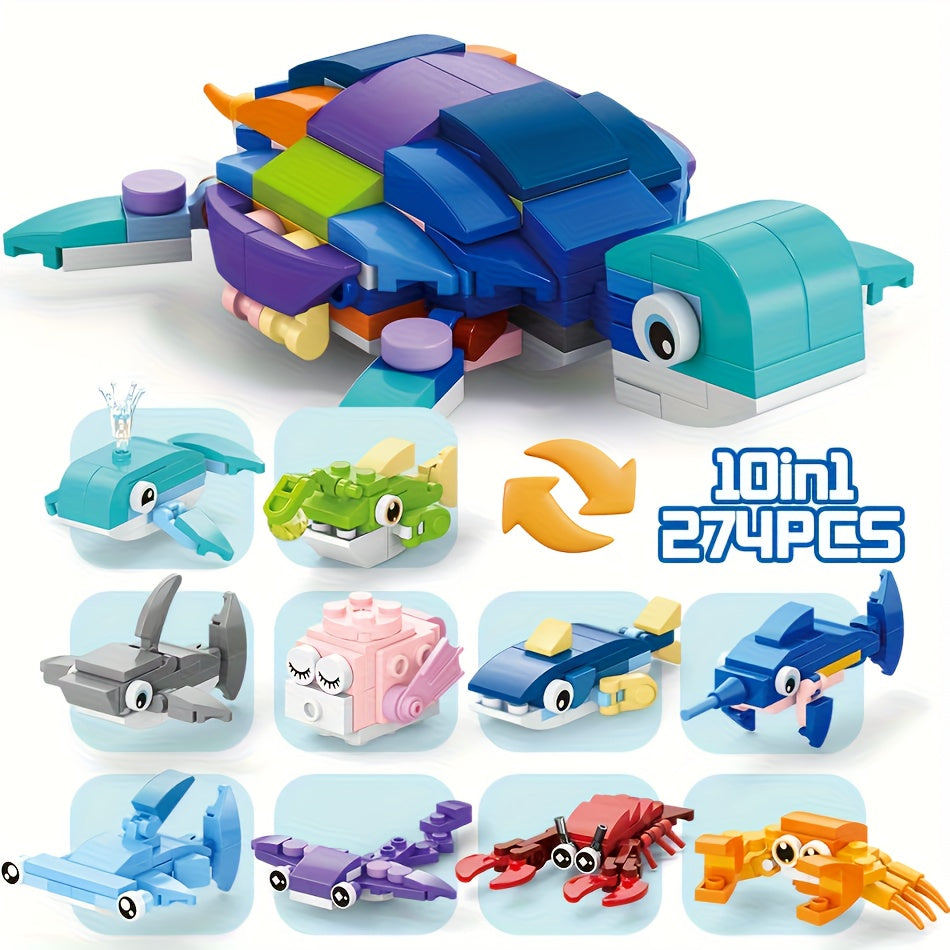 10pcs DIY Model Building Set for Farm Animal Ocean Animal Insect Dinosaur
