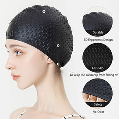 OMOUBOI Silicone Swim Cap High Elasticity 3D Ergonomic Unisex