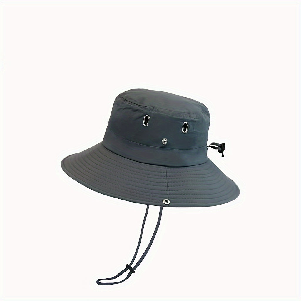 Wide Brim Sun Protection Bucket Cap for Climbing Fishing Cycling