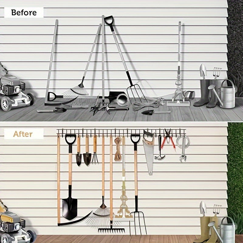Heavy Duty Wall Storage Rack for Garden Tools Shovel Rake Broom