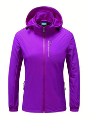 Women's Waterproof Windproof Punch Jacket for Outdoor Sports and Mountaineering