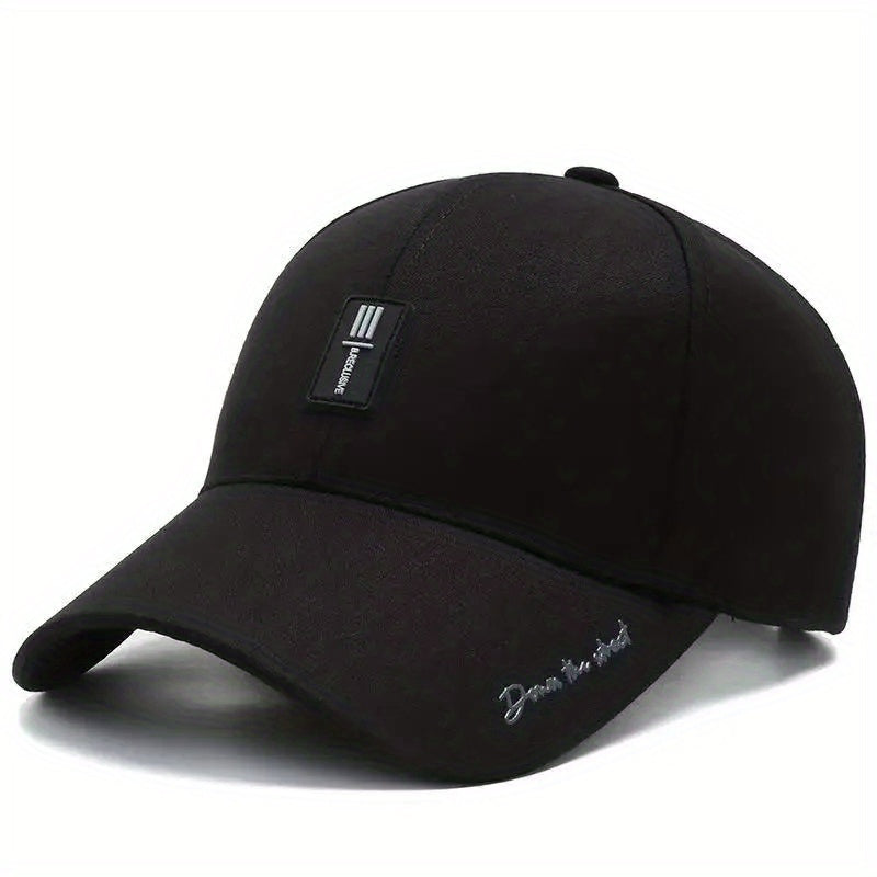 Men's Baseball Cap with Leather Labels