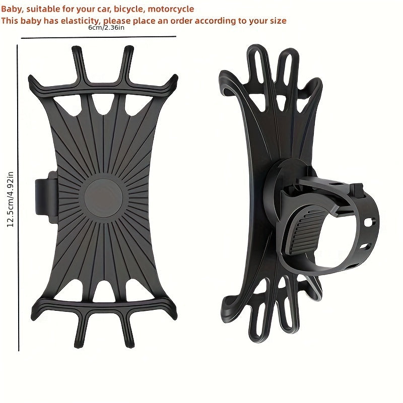360 Rotation Bike Phone Holder Secure Silicone Grip Fits All Phones