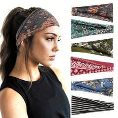 Boho Wide Headband Yoga Sweatband Hair Accessory