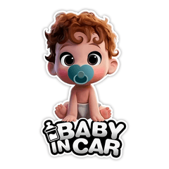 3.94" Funny Baby In Car V4 Sticker Waterproof Auto Decals