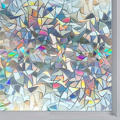 Rainbow Privacy Window Film Stained Glass Sticker Anti UV Sun Blocker