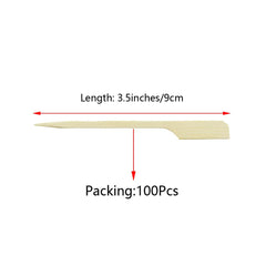 100 Bamboo Wooden Paddle Picks Skewers for Cocktail Fruit Sandwich
