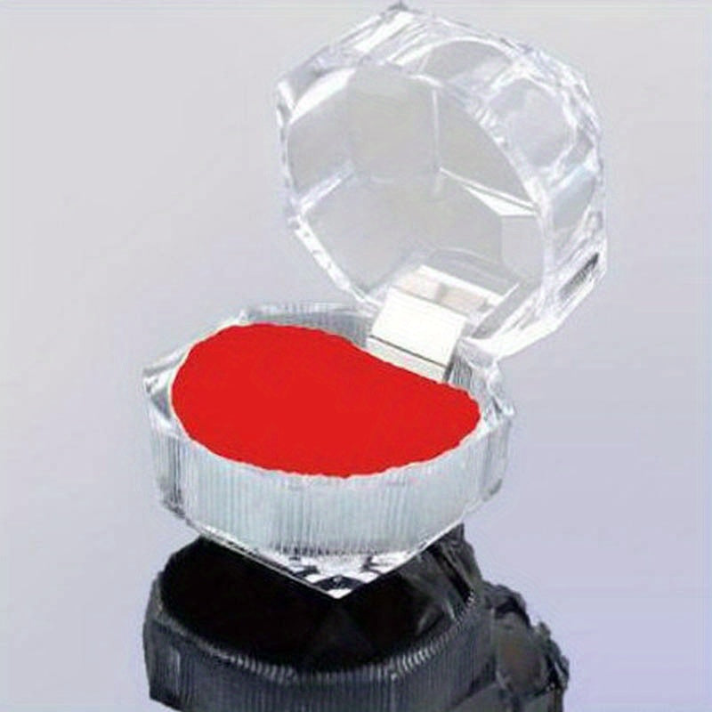 20 Pcs Plastic Ring Boxes Crystal Earrings Jewelry Storage Wedding Proposal