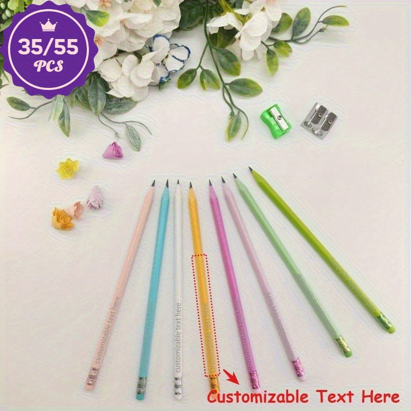 Customizable Resin Pencils in Macaron Colors - Personalized Writing Tools