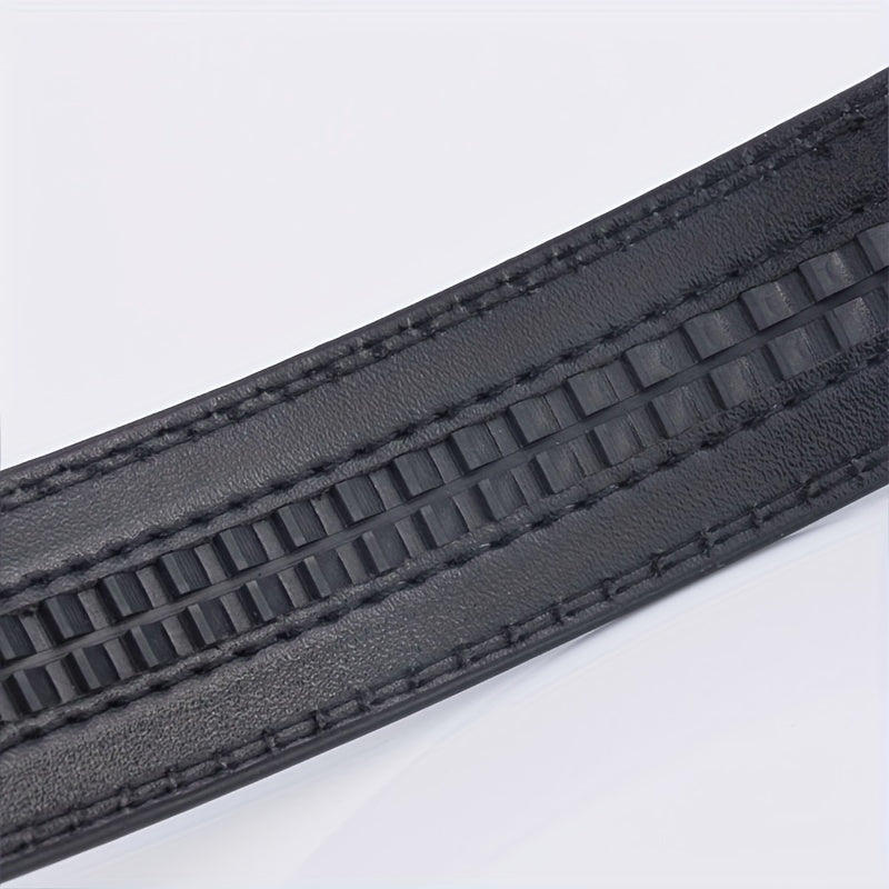Men's Automatic Buckle Belt PU Leather Business Waist Strap