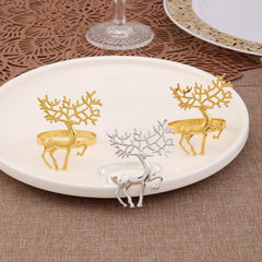 Golden Deer Napkin Ring Cast Iron Polished Metal Rings
