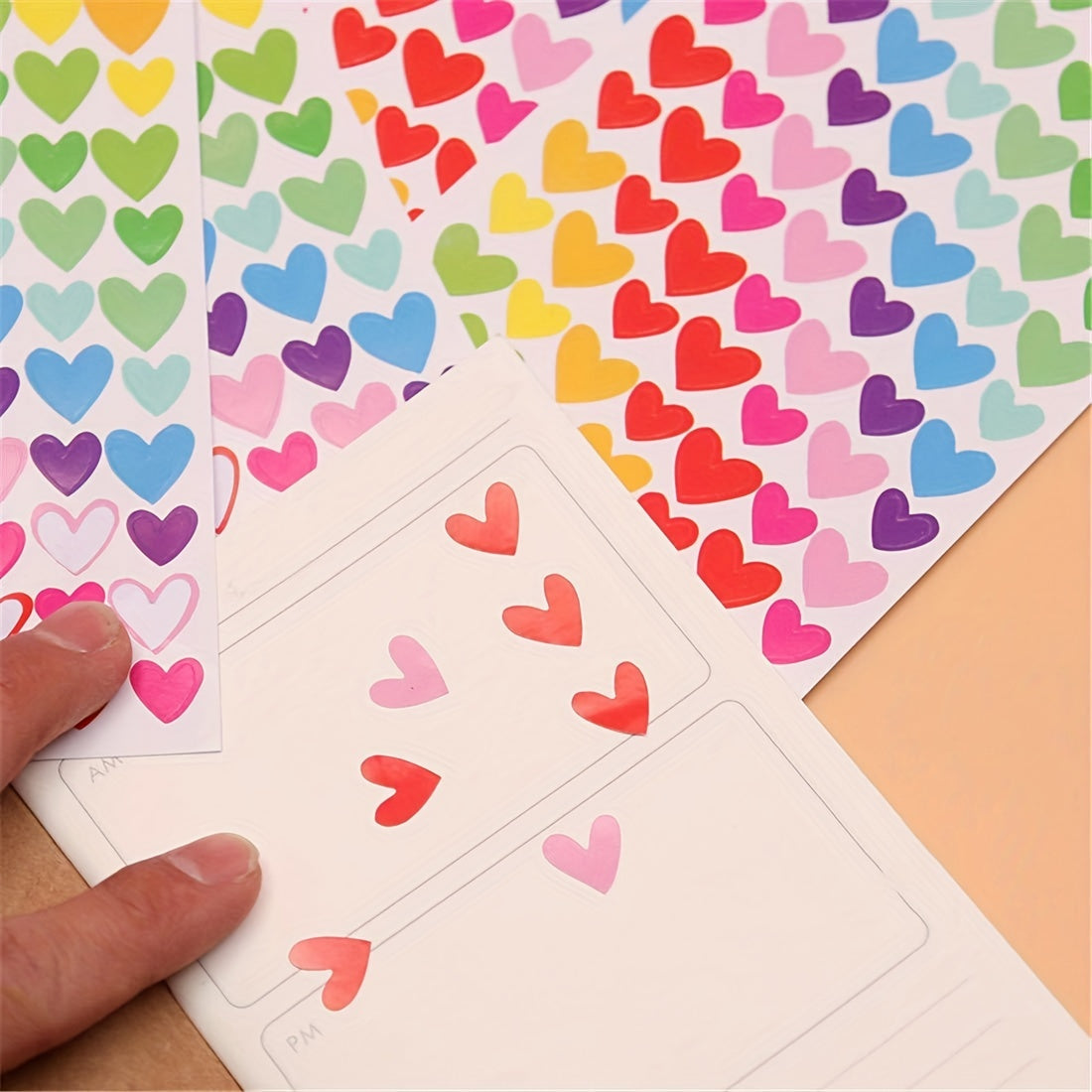1512pcs Self Adhesive Stickers Arts Crafts Mixed Dots Hearts