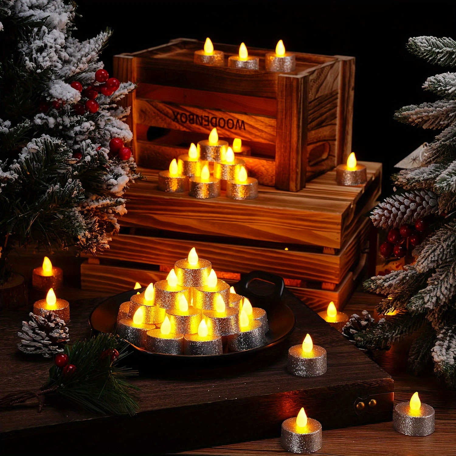 24pcs LED Electronic Candle Smokeless Powered Tea Wax Electronic Candle Light