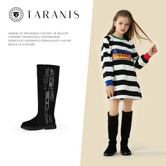 TARANIS Girls Side Zip Knee High Winter Boots