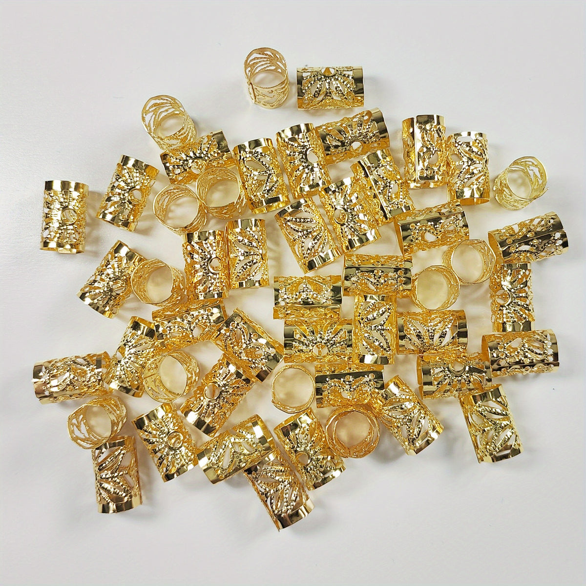 30pcs Dreadlocks Rings Hair Beads Accessories Adjustable Golden Silvery Colorful