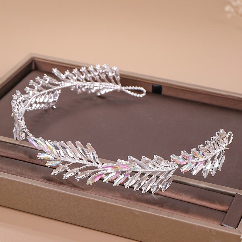 Bridal Crystal Rhinestone Leaf Hairband Tiara Headpiece Hair Ornaments
