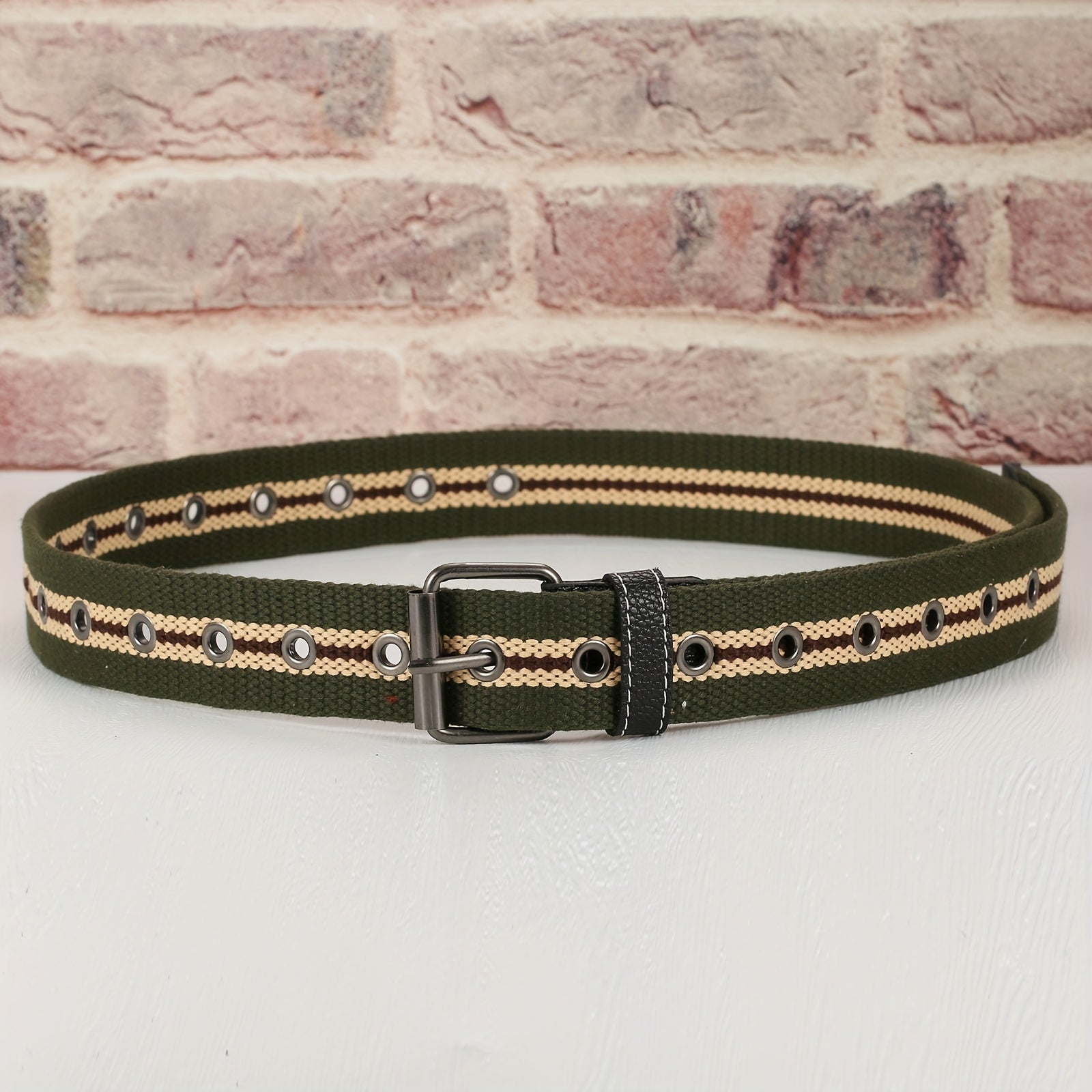 Men's Punch Belt Adjustable Canvas Military Waist Belt