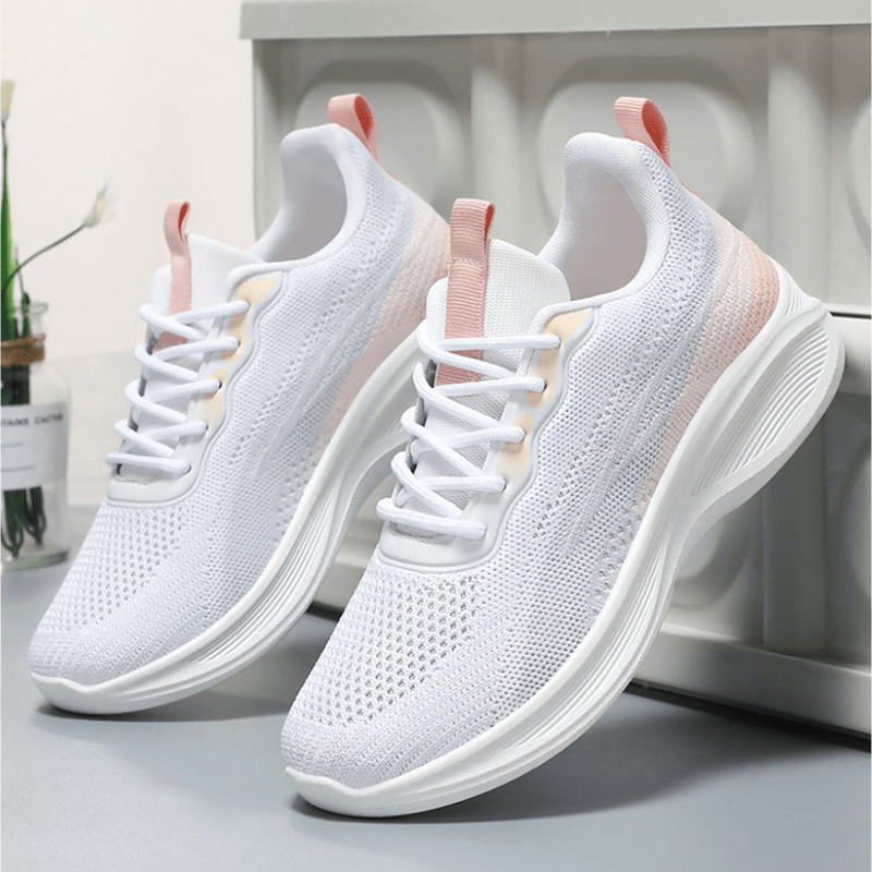 Women's Breathable Mesh Platform Sneakers Casual Lace Up Outdoor Shoes