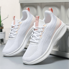 Women's Breathable Mesh Platform Sneakers Casual Lace Up Outdoor Shoes