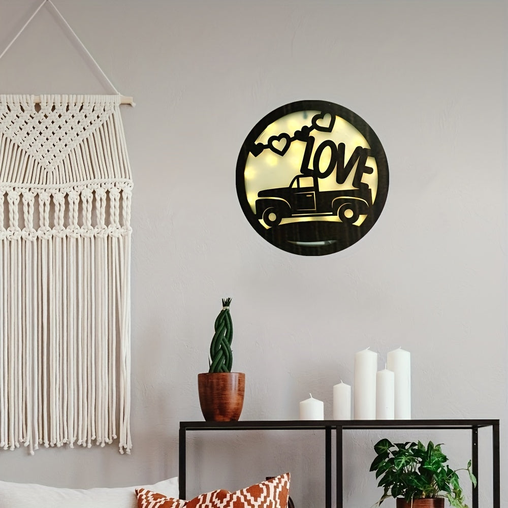 LED Lamp Carving Fairy Tale Story Shape Wooden Retro Night Light