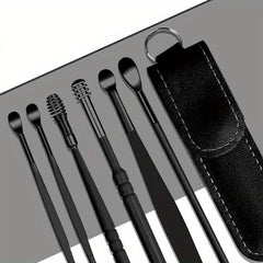 6pc Stainless Steel Ear Cleaning Set Portable Hygienic Ear Scoop Tool