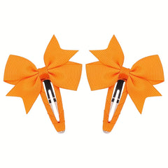 Solid Bow Snap Clip Sweet Hair Clip Style Hair Clip for Side Hair Bang Braids