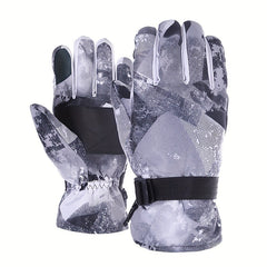 Winter Ski Gloves Thickened And Velvet Windproof Waterproof