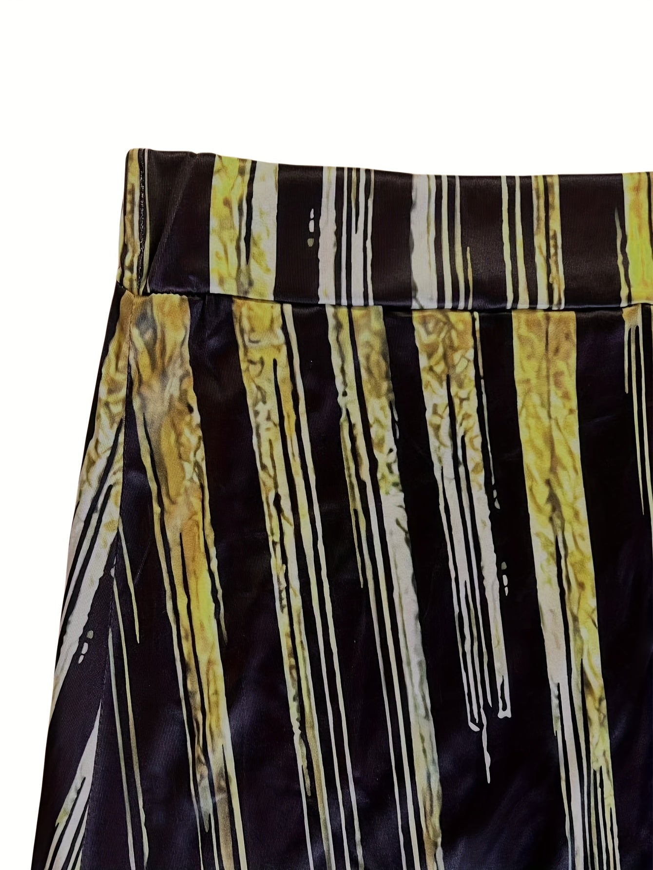 Ombre Stripe Print Maxi Skirt