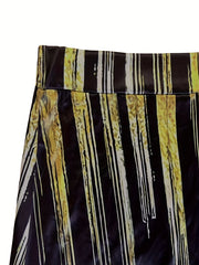  Ombre Stripe Print Maxi Skirt