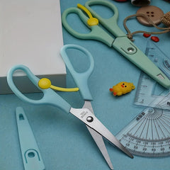 2pcs Stainless Steel Scissors With Cover - Ideal for School, Office, Home